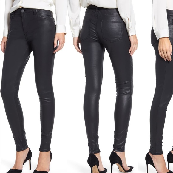 Kut from the Kloth Denim - Black coated straight leg pants